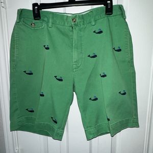 Polo Ralph Lauren Embroidered Whale Shorts Mens Size 34 Classic Fit Chino Green